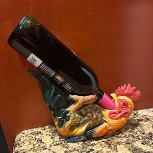 Vibrant Rooster Wine Bottle Holder